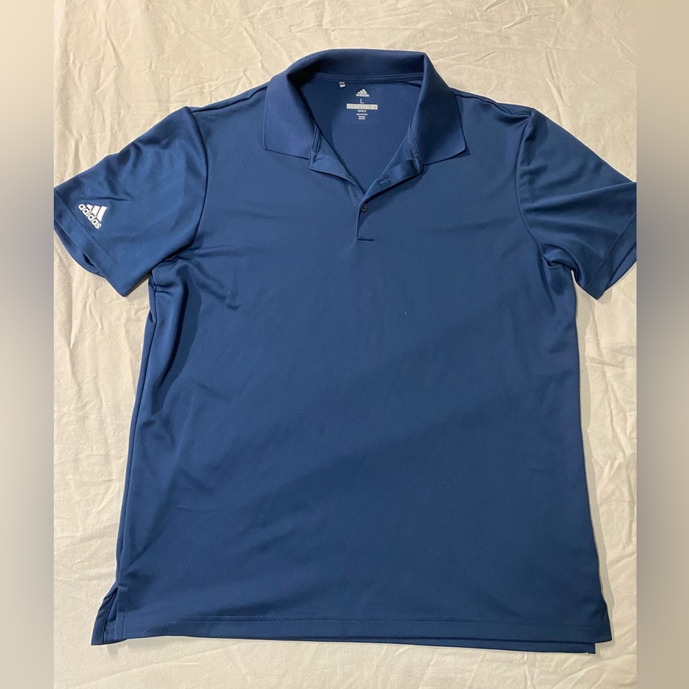 Adidas Blue Polo Golf Shirt Large
